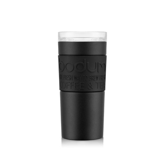 Trinkbecher Travel Mug schwarz doppelwandig, Edelstahl 0.35 l