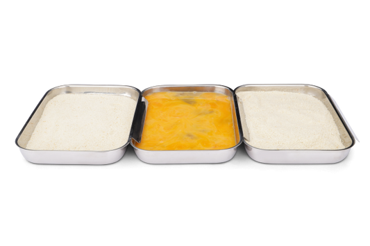 Panierset aus Edelstahl - 3 Teilig