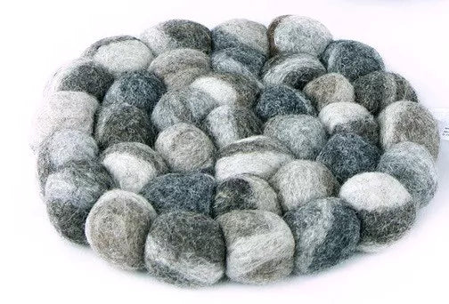 Topfuntersetzer 20 cm rund Filzkugel Kieselstein groß