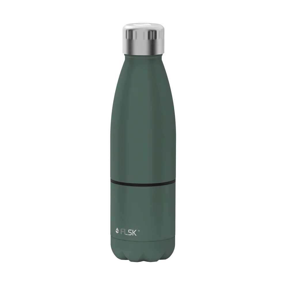Trinkflasche FLSK mit Becher 0,7l ridge gre To-Go/TmB