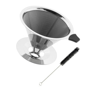 Kaffeefilter Größe 4 aus Edelstahl mit Bürste