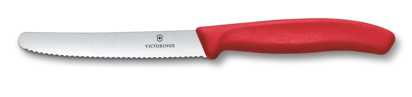 Tomatenmesser 11 cm Welle rot Swiss Classic