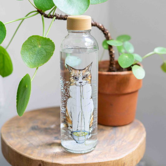 Trinkflasche Glas RAMEN CAT 0,7 l