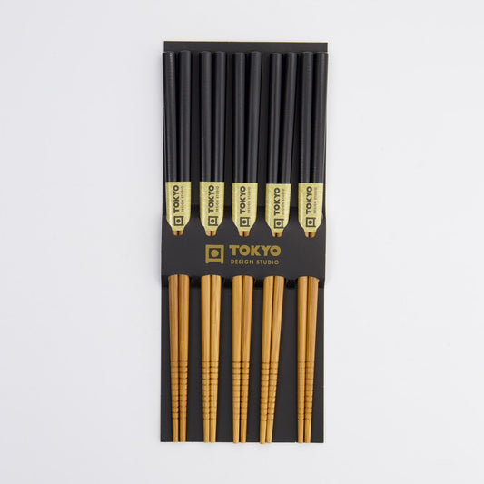 Essstäbchen Chopsticks Bambus black 5 Paar