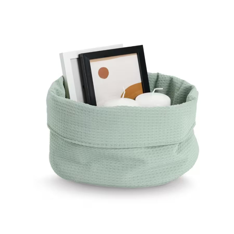 Aufbewahrungskorb, Waffelpiqué, Polyester, mint 25 x 13 cm