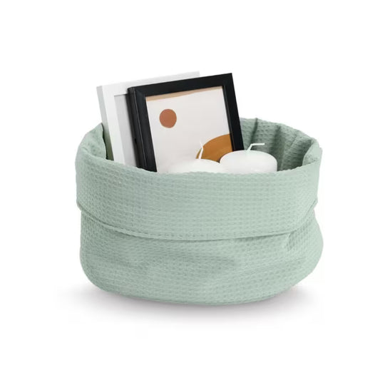 Aufbewahrungskorb, Waffelpiqué, Polyester, mint 25 x 13 cm