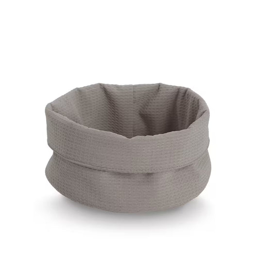 Aufbewahrungskorb, Waffelpiqué, Polyester, taupe Ø 25 x 13 cm