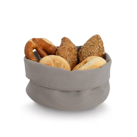 Aufbewahrungskorb, Waffelpiqué, Polyester, taupe Ø 25 x 13 cm