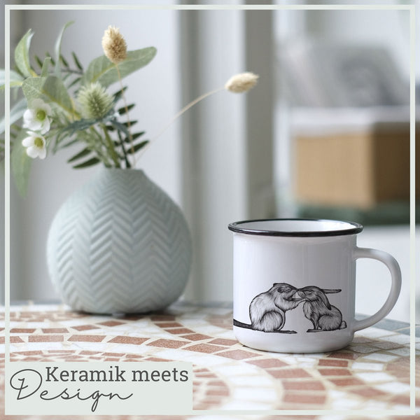 Keramiktasse – Kaninchen & Biber