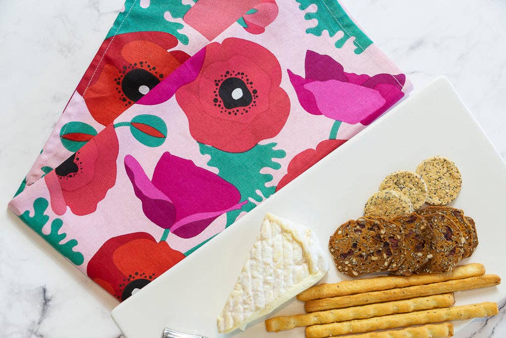 Geschirrtuch - Poppies Baumwolle 74cm x 47cm