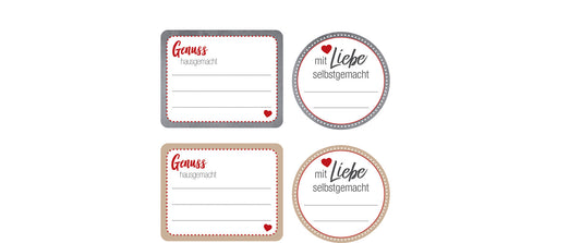 Sticker Set "Einmachen" 30 tlg. runde und eckige Etiketten, selbstklebend