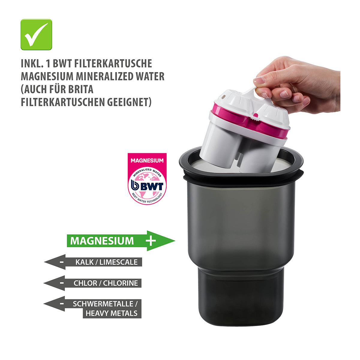 Tischwasserfilter PURALIS Glas inkl. Filterkartusche