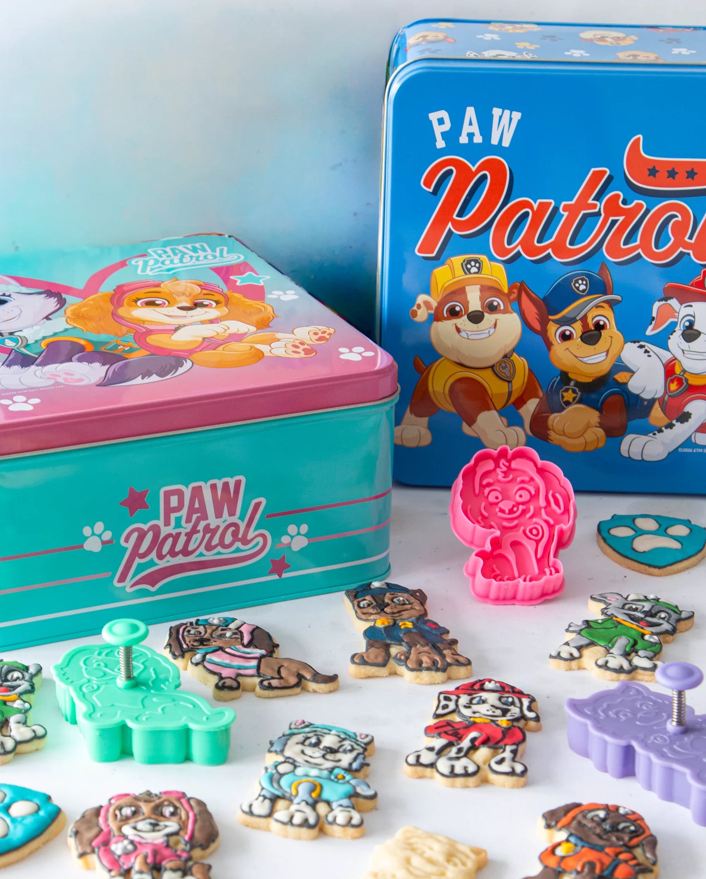 Paw Patrol Mädchen 21 x 21cm | H 10cm Türkis Gebäckdose