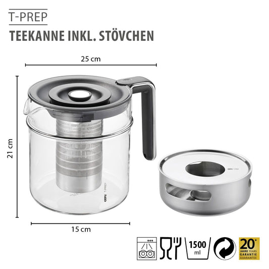 Teekanne, 1.500 ml inkl. Stövchen T-PREP