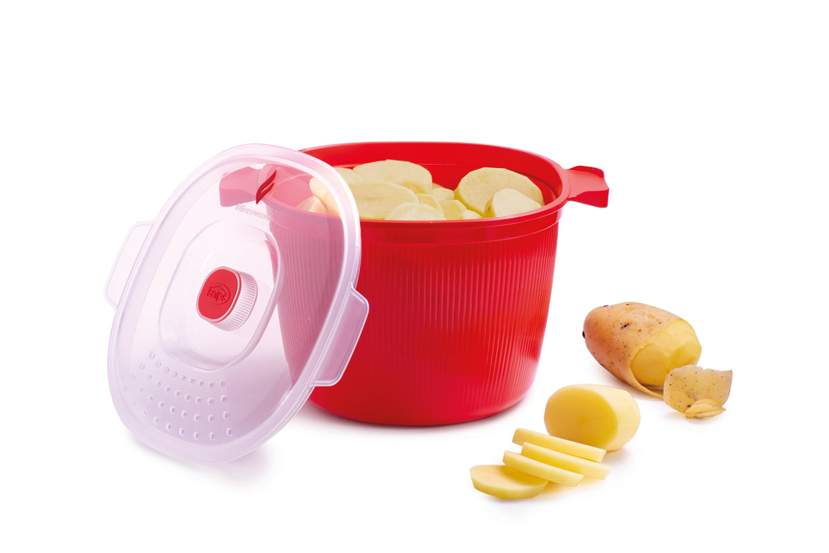 Pasta und Kartoffeln Mikrowellenkocher 4L. - Rot