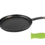 Pfanne aus Gusseisen 26cm für Tortillas - Pfannkuchen + Silikon Griffschutz