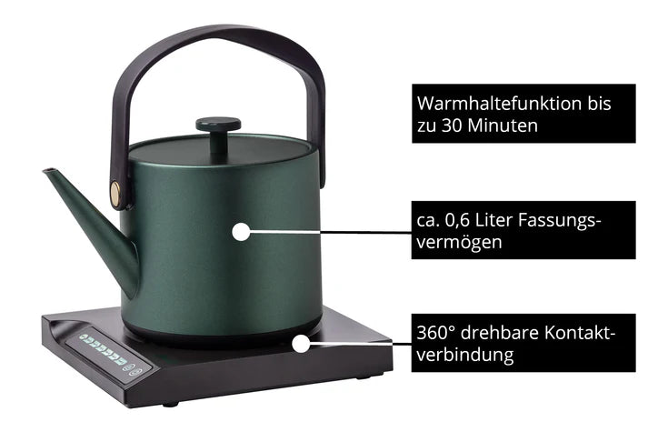 Blitzkocher 0,6 Jade Grün mit Temperatureinstellung