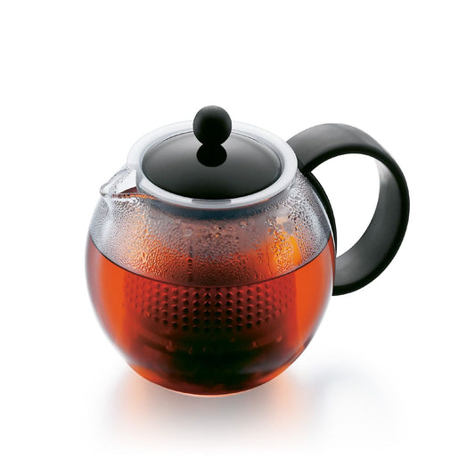 Teebereiter Assam  schwarz mit Kunststoffsieb und Kunststoffdeckel, 0.5 l