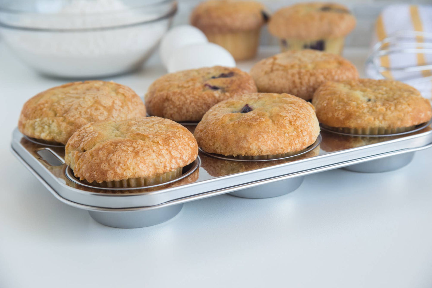 Muffinform aus Edelstahl, 6 Muffins, 26,25cm x 18,1cm