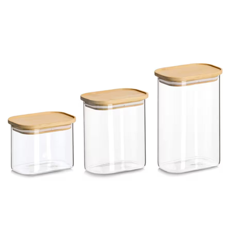 Vorratsglas mit Bambusdeckel, 600 ml 12,8x9x10 cm
