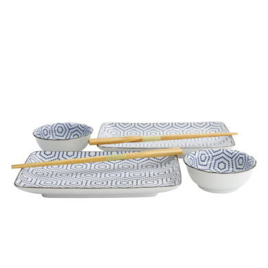 Sushi Set, Kotobuki, mit Chopsticks, Kikko, 4-tlg., 20,5x13,2x2,2cm & 9,3x3,2cm (120ml)