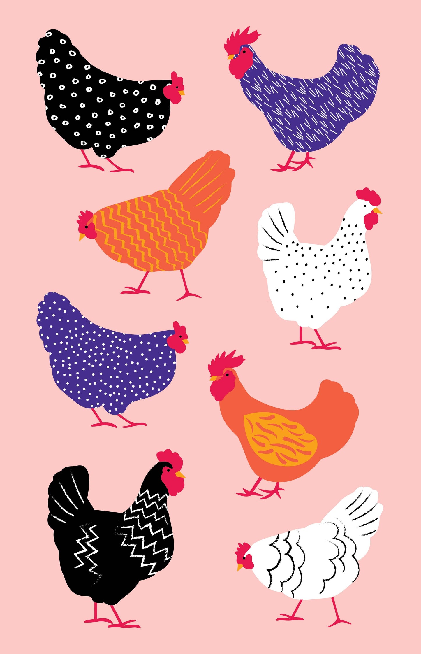 Geschirrtuch - Bright Hens Baumwolle 74cm x 47cm