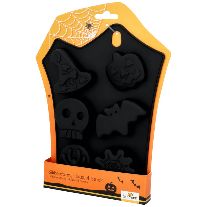 Silikonform Haus | Halloween für 6 Stück, lebensmittelechtes Silikon
