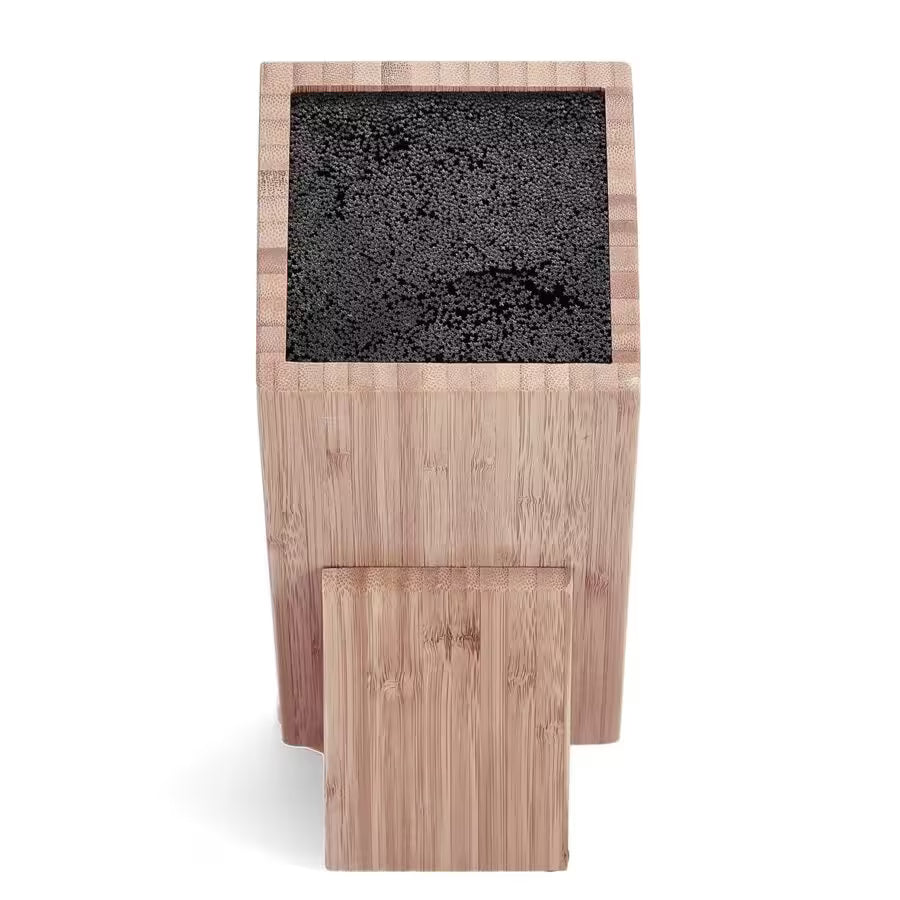 Messerblock m. Borsteneinsatz, Bambus/Kunststoff 15,5 x 10,5 x 25,5 cm