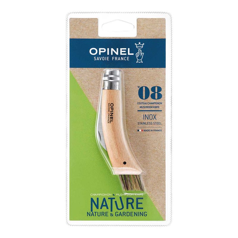 Pilzmesser Edelstahl mit Bürste Opinel No 08