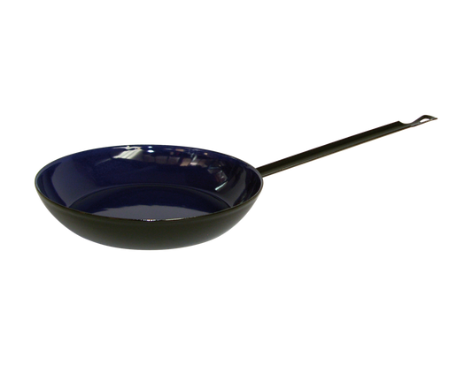 Bauernpfanne mit Stiel Ø 30cm Schwarz/Kobaltblau Emaille