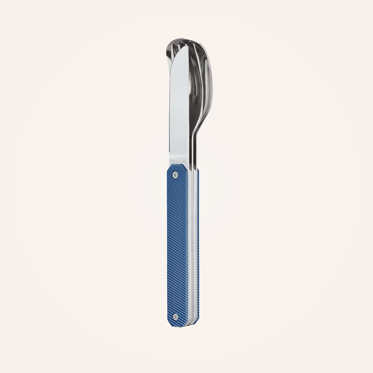 Feststehendes Besteck 12:34, Aluminium blau