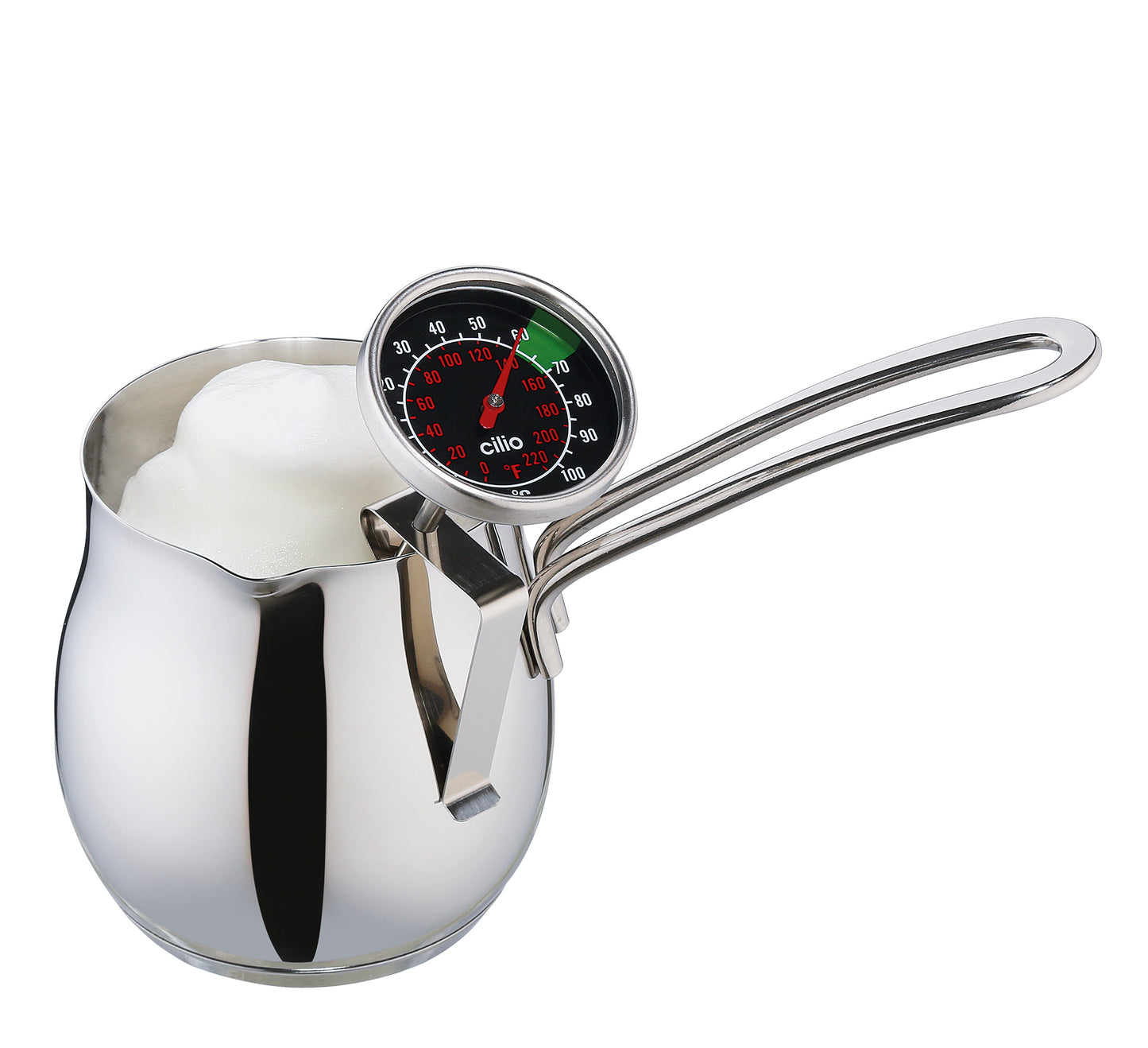 Milchthermometer mit Halter Edelstahl