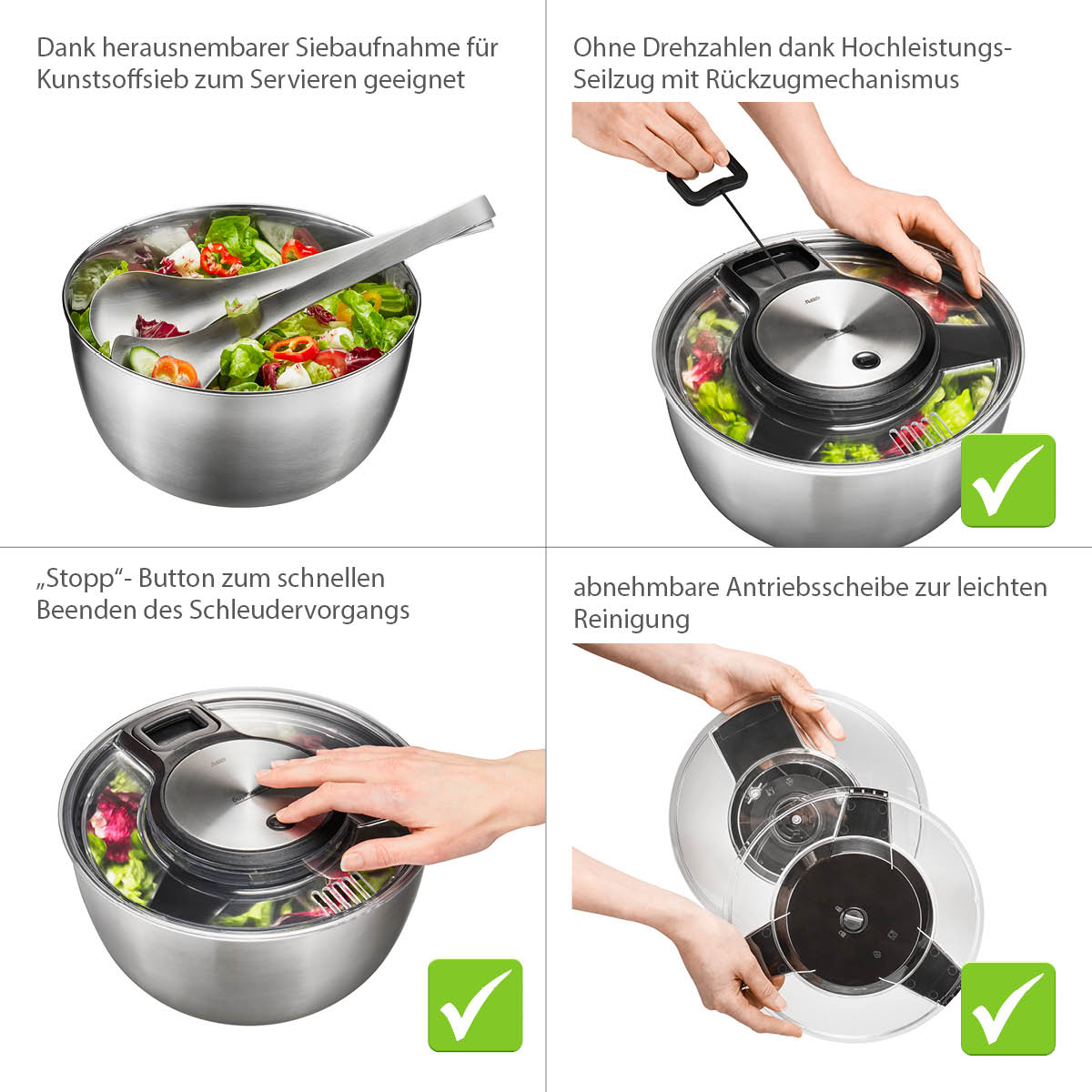 Salatschleuder SPEEDWING®, Edelstahl, 5 L
