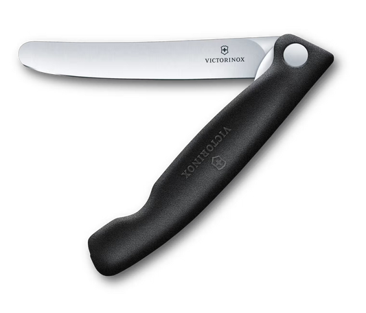Picknickmesser 11 cm gerade schwarz Swiss Classic