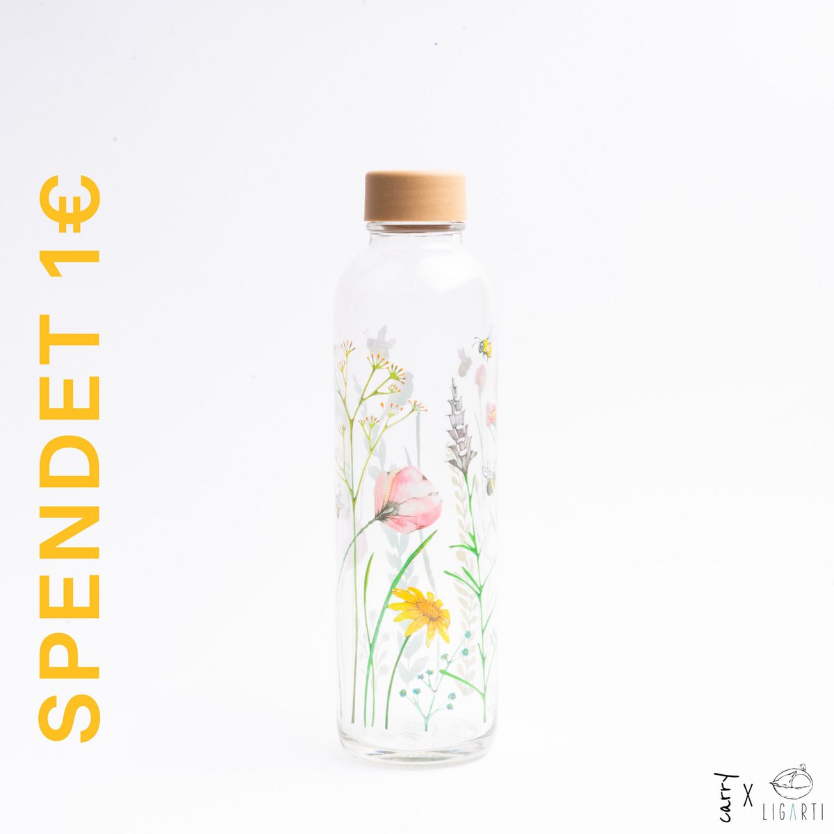 Trinkflasche Glas LET THE BEES BE 0,7 l