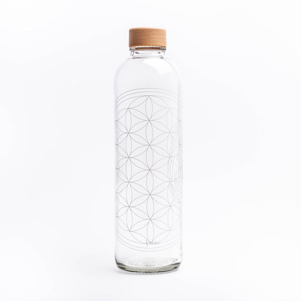 Trinkflasche Glas FLOWER OF LIFE 1,0 l