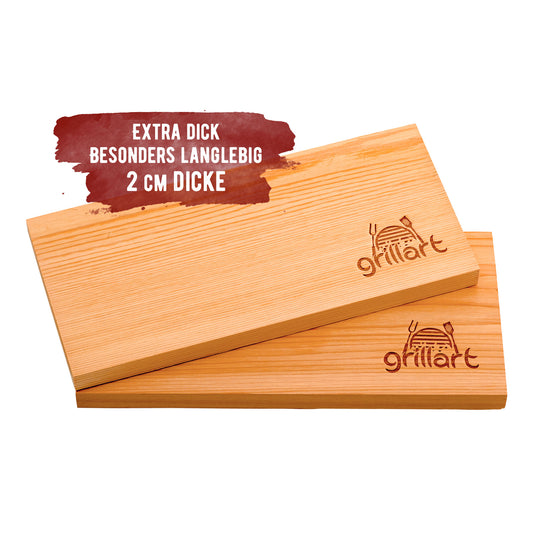 Zedernholzbretter BIG zum Grillen – aus 100% natürlichem Western Red Zedernholz 30 x 14 x 2 cm 2er Set