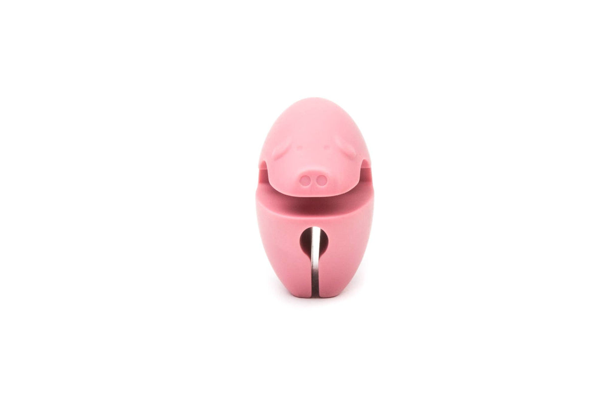 Kochlöffelhalter Pink Pig aus Silikon mit Clip