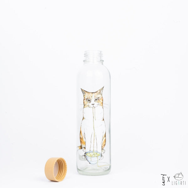 Trinkflasche Glas RAMEN CAT 0,7 l