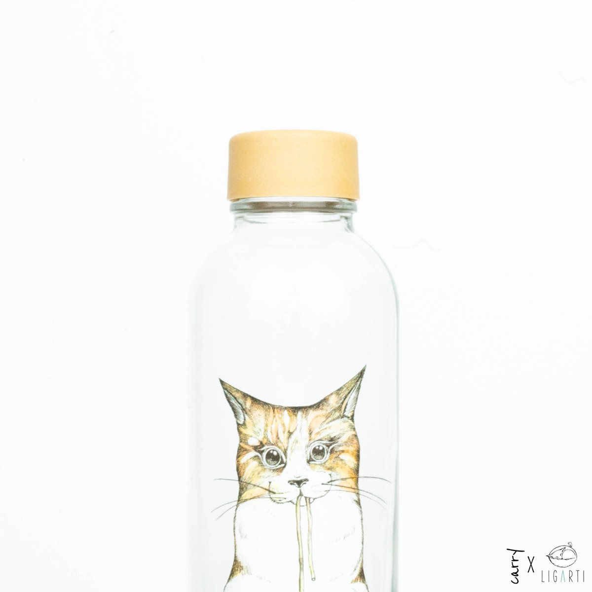 Trinkflasche Glas RAMEN CAT 0,7 l
