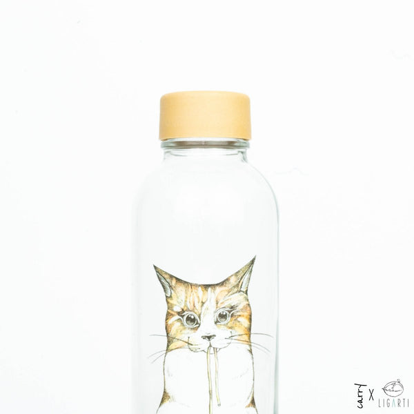 Trinkflasche Glas RAMEN CAT 0,7 l