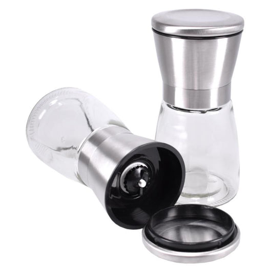 Salz- & Pfeffermühle Standart Edelstahl Keramikmahlwerk Glas/Edelstahl