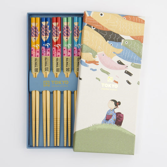 Essstäbchen Geschenkset 5 Paar, Koinobori