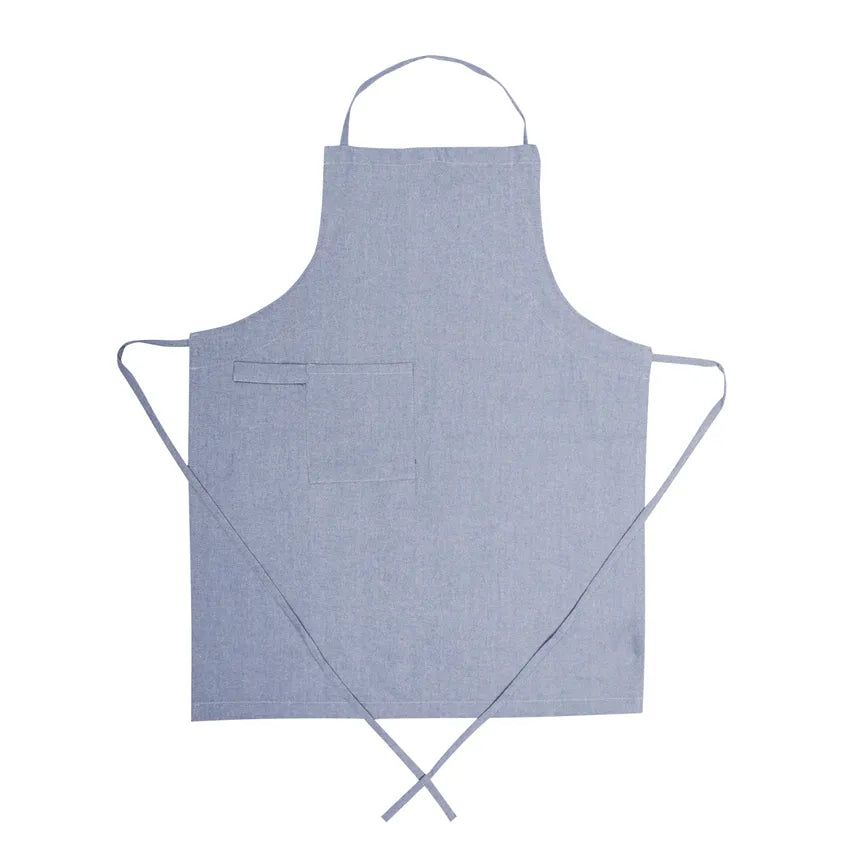 Recycelte Schürze Ulla Graublau/weiß