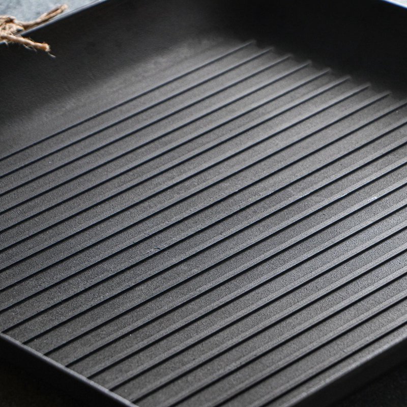 Grillpfanne Gusseisen - 35 x 35 x 4 cm  Schwarz