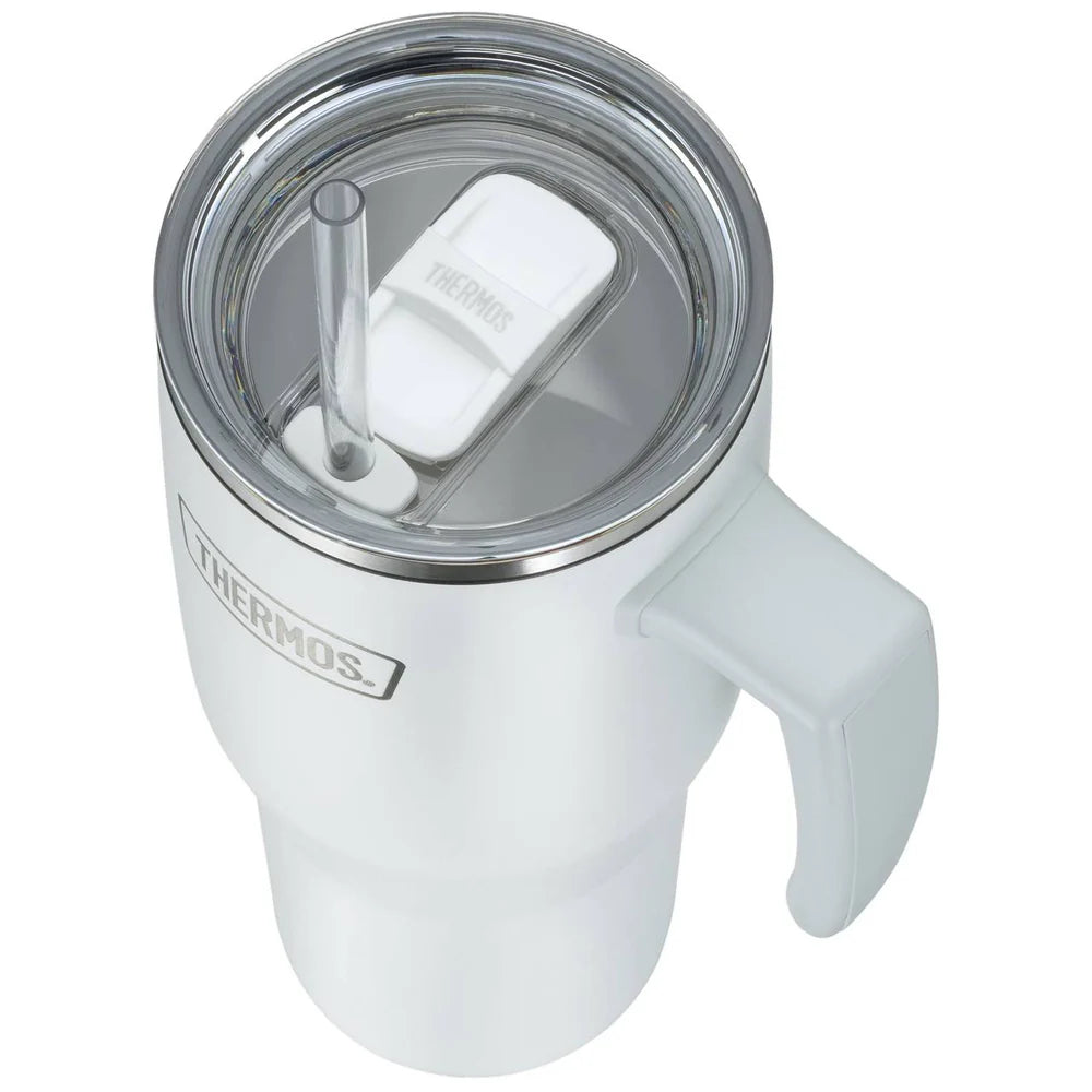 REFRESHING SERIES Isolierbecher white matt 1,10 L | Mit Komfortgriff & Strohhalm