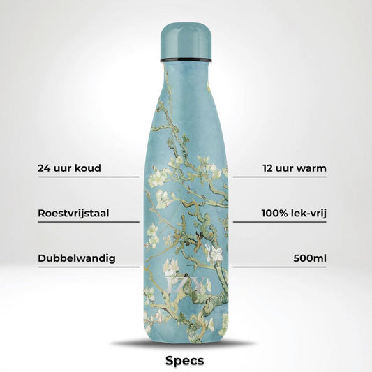 Trinkflasche Edelstahl 24h kalt 12h Mandelblüte - Van Gogh - 500 ml to -go isolierte Wasserflaschen