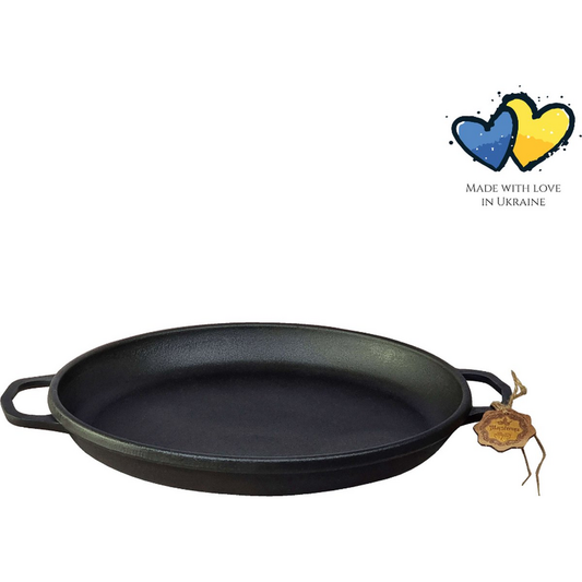 Servierpfanne Ø 40 x 4 cm - Gusseisen schwarz