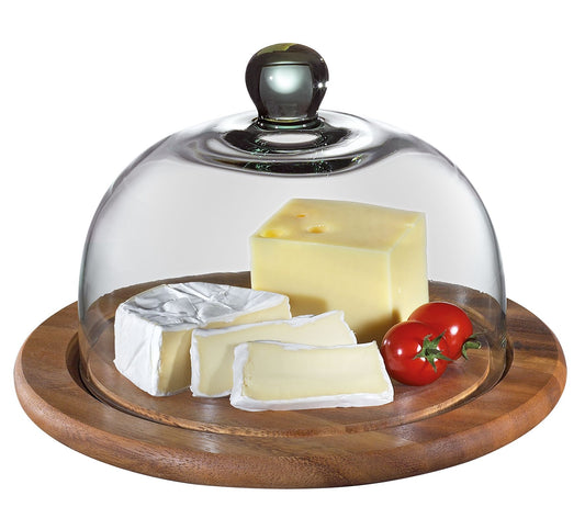 Käseglocke mit Glasdeckel Akazie 25 Holzkollektion