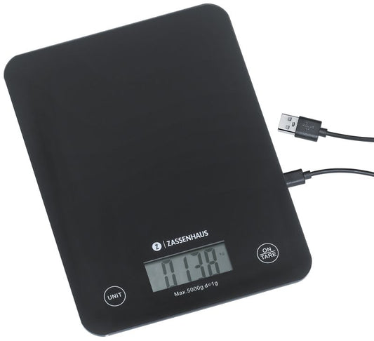 Küchenwaage digital USB schwarz Balance